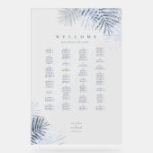 緑青パーム結婚リーフのシーティングブルー/ホワイトID956 アクリルサイン (正面)