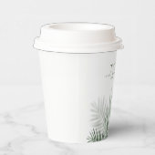 緑青パーム結婚リーフのモスグリーン/白ID956 紙コップ (右)