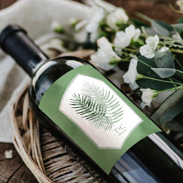 緑青パーム結婚リーフのモスグリーンID956 ワインラベル