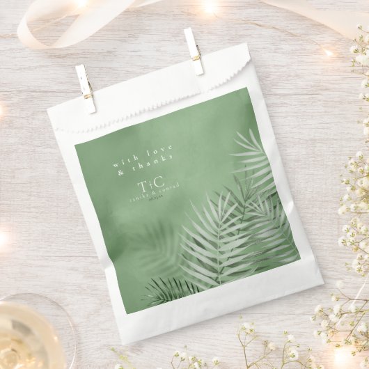 緑青パーム結婚リーフ感謝していのモスグリーンID956 フェイバーバッグ (クリップ留めされた状態)