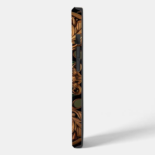 緑青ブロンズの装飾的な格子模様の装飾 Case-Mate iPhoneケース (裏面 / 左)