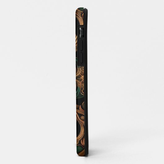 緑青ブロンズの装飾的な格子模様の装飾 Case-Mate iPhoneケース (裏面/左)