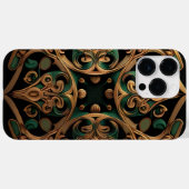 緑青ブロンズ装飾チェック柄飾り Case-Mate iPhoneケース (裏面 (横))