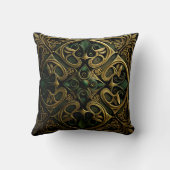 緑青ブロンズ装飾格子飾り模様 クッション (裏面)