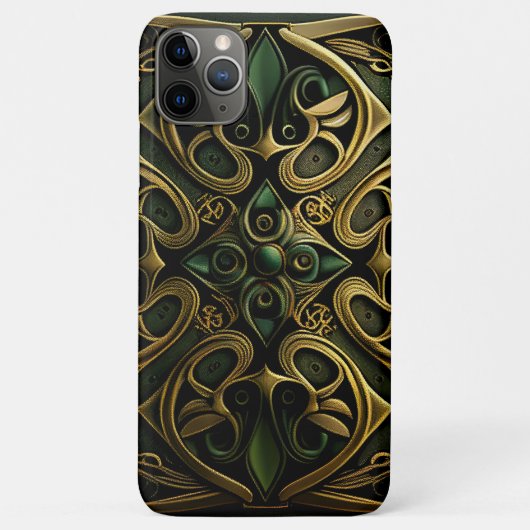 緑青ブロンズ装飾格子飾り模様 Case-Mate iPhoneケース (裏面)