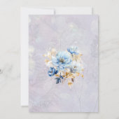 緑青ホワイトウォーターカラーフローラ50誕生日 招待状 (裏面)