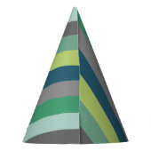 緑青灰色のストライプ紙パーティー パーティーハット (裏面)