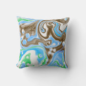 緑青茶色の大理石スタイルクッション クッション (正面)