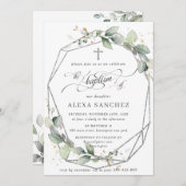 緑青葉バプティスマ銀幾何学 招待状 (正面/裏面)