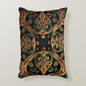 緑青銅装飾格子模様装飾品 アクセントクッション (正面(垂直))