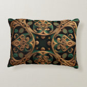 緑青銅装飾格子模様装飾品 アクセントクッション (裏面)