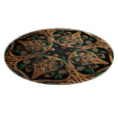 緑青銅装飾格子模様装飾品 カッティングボード (角)