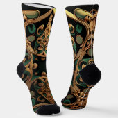 緑青銅装飾格子模様装飾品 ソックス (傾斜あり)