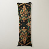 緑青銅装飾格子模様装飾品 ボディピロー (正面縦)