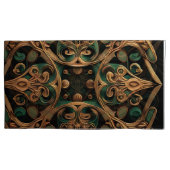 緑青銅装飾格子模様装飾品 枕カバー (正面左)