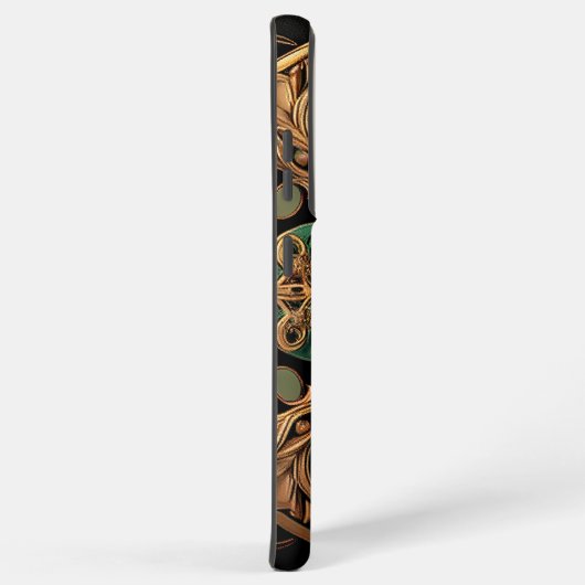 緑青銅装飾格子模様装飾品 SAMSUNG GALAXYケース (右側面)