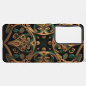 緑青銅装飾格子模様装飾品 SAMSUNG GALAXYケース (左側面)