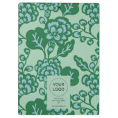 緑青鮮やか花はっきりした柄 クリップボード (裏面)