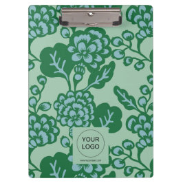 緑青鮮やか花はっきりした柄 クリップボード