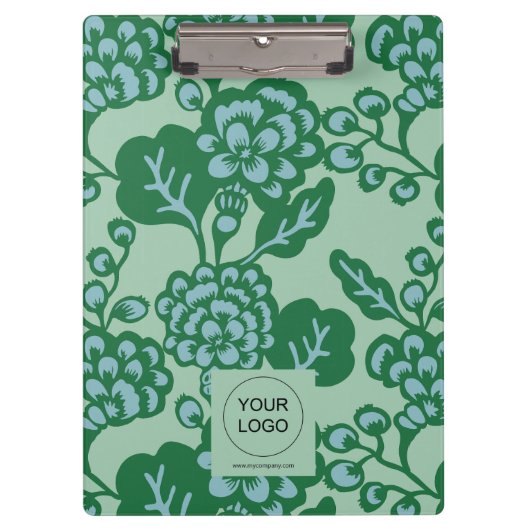 緑青鮮やか花はっきりした柄 クリップボード (正面)