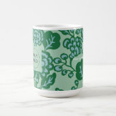 緑青鮮やか花はっきりした柄 コーヒーマグカップ (中央)