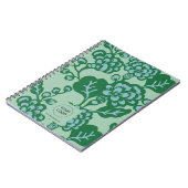 緑青鮮やか花はっきりした柄 ノートブック (左側)