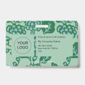 緑青鮮やか花はっきりした柄 バッジ (裏面)