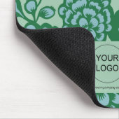 緑青鮮やか花はっきりした柄 マウスパッド (コーナー)