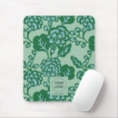 緑青鮮やか花はっきりした柄 マウスパッド (マウス)