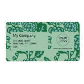 緑青鮮やか花はっきりした柄 ラベル (正面)