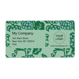 緑青鮮やか花はっきりした柄 ラベル