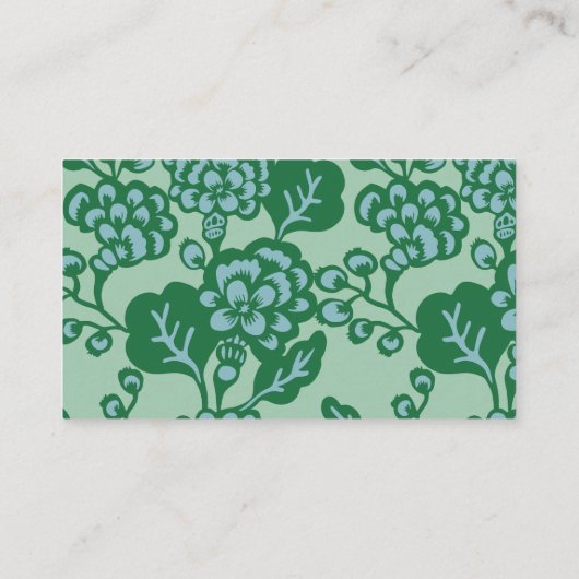 緑青鮮やか花はっきりした柄 名刺 (裏面)