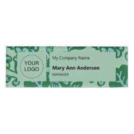 緑青鮮やか花はっきりした柄 名札