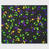 緑青黄色の絵を描（ばちゃばちゃ）跳ねるデザインパターン ラッピングペーパー (フラット)