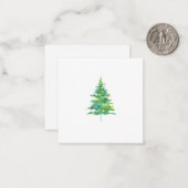 緑青 水彩の松の木 ノートカード (正面/裏面インサイチュ)