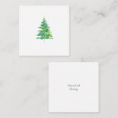 緑青 水彩の松の木 ノートカード (正面/裏面)