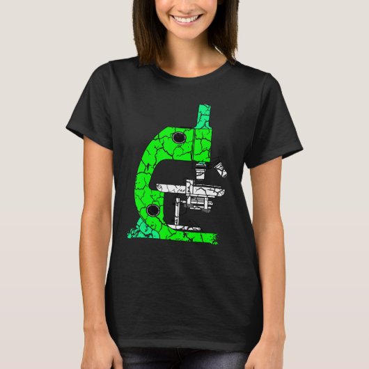 緑顕微鏡科学クラス先生 動揺して Tシャツ (正面)