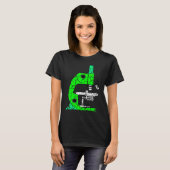 緑顕微鏡科学クラス先生 動揺して Tシャツ (正面フル)