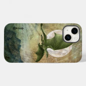 緑飛んでいる竜パーソナライズされた Case-Mate iPhoneケース (裏面 (横))