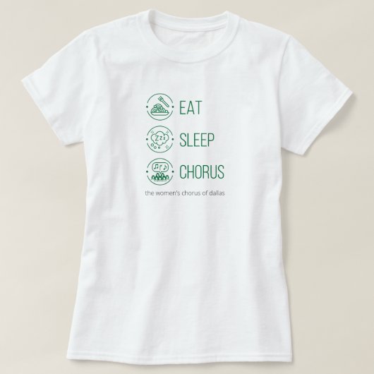 緑食べ。眠れ。コーラス。T-シャツ Tシャツ (デザイン正面)