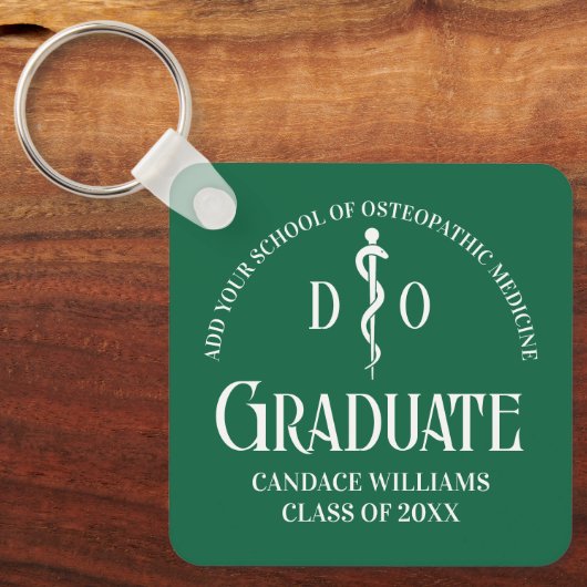 緑骨障害医学校卒業祝い キーホルダー (正面)