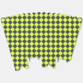 緑鮮やかと灰色のダイアモンド市松模様にパターン フェイバーボックス (見開き)