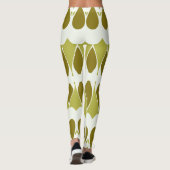 緑鮮やかの白いクラシック"Ratti_クリエイティブ_Arts" レギンス (裏面)