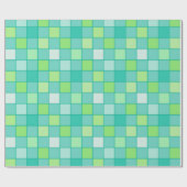 緑鮮やかモザイク包み紙 ラッピングペーパー (フラット)