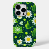 緑鮮やか植物性デザインと白デイジー Case-Mate iPhoneケース (裏面)