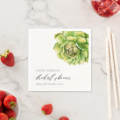 緑鮮やか水色多肉性ブライダルシャワー スタンダードカクテルナプキン (インサイチュ)