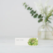 緑鮮やか水色多肉質アドレス スキニー名刺 (スタンド正面)