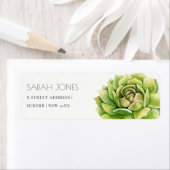 緑鮮やか水色多肉質アドレス ラベル (インサイチュ)