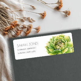 緑鮮やか水色多肉質アドレス ラベル