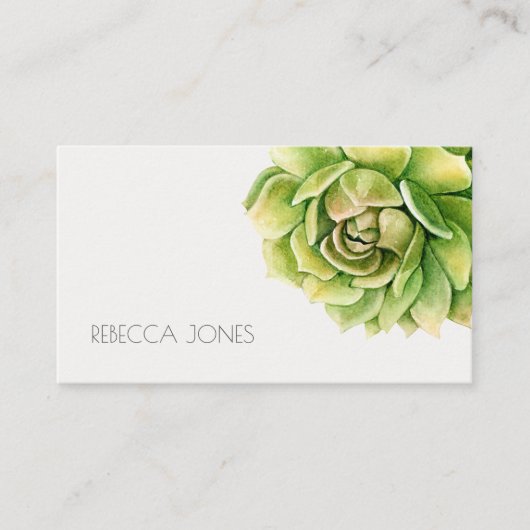 緑鮮やか水色多肉質アドレス 名刺 (正面)
